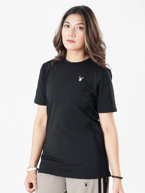 Vita Loose Fit Long Top in Black